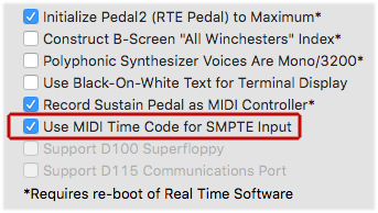 MIDI Time Code Preference